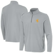 Men's Antigua Gray Wyoming Cowboys Perilous Quarter-Zip Pullover Top